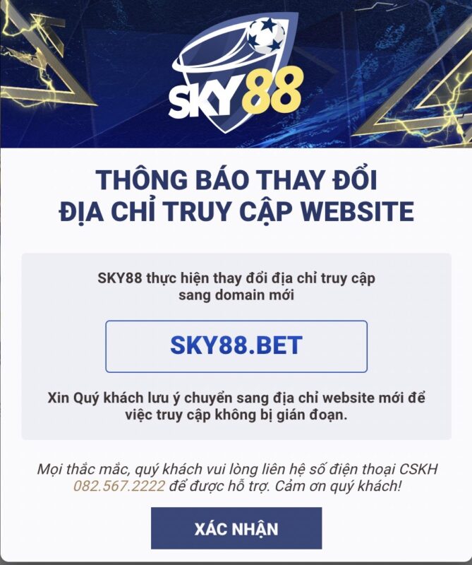 Sky88 đổi domain mới